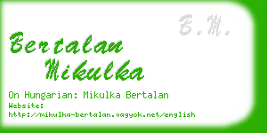 bertalan mikulka business card